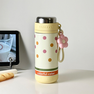 可爱简约保温杯女生高颜值便携水杯直饮学生上学专用杯子咖啡手提