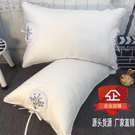 全棉薰衣草枕头枕芯一对安神助眠成人中高枕单人家用包邮可水洗枕