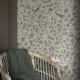 瑞典进口壁纸GLAR 美式 复古手绘田园花鸟背景墙卧室床头壁画墙布