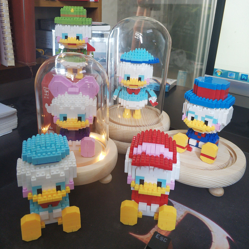 积木微型创意小颗粒成人拼插益智力拼装玩具唐老鸭黛西女孩子礼物