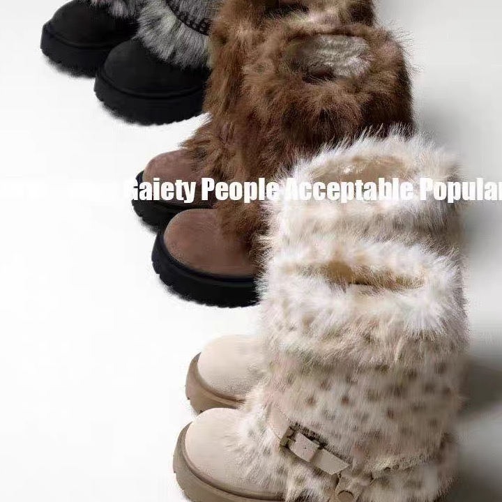 EYGPAP2025冬季两穿雪地靴厚底5cm增高防水防雪防滑保暖加厚女靴