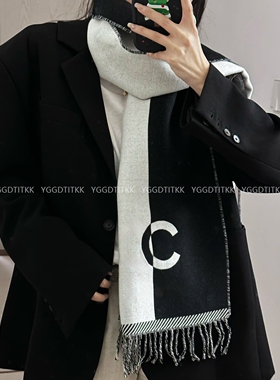 YGGD TITKK 轻奢拼色高级！26FW 流苏围巾保暖百搭披肩针织围脖女