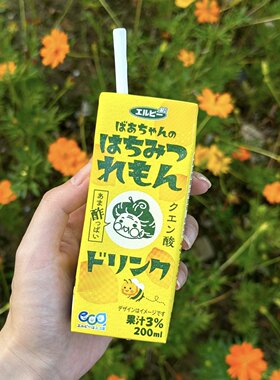 现货 日本Elbee艾尔比蜂蜜柠檬3%果汁酸甜风味怀旧可爱饮料200ml