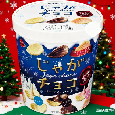 圣诞节限定 日本布尔本BOURBON巧克力3味薯片全家桶礼盒礼物零食