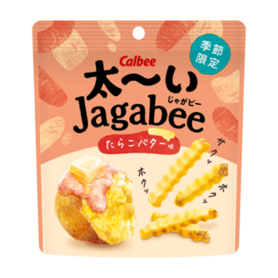季节限定 现货日本本土Calbee卡乐比明太子黄油味粗薯条膨化零食
