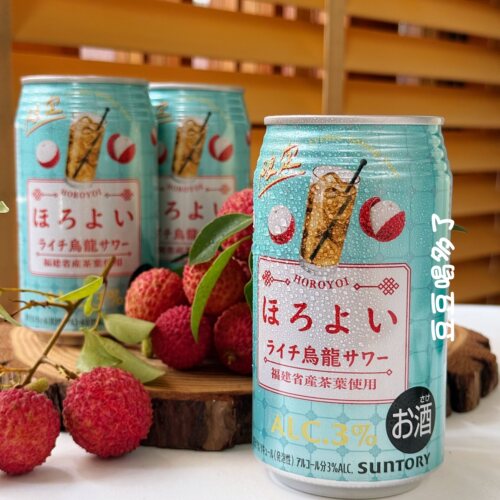 期间限定日本三得利SUNTORY荔枝乌龙3°微醺发泡鸡尾酒饮料350ml