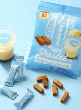 包邮现货日本Morinaga森永布丁味太妃糖喜糖糖果零食