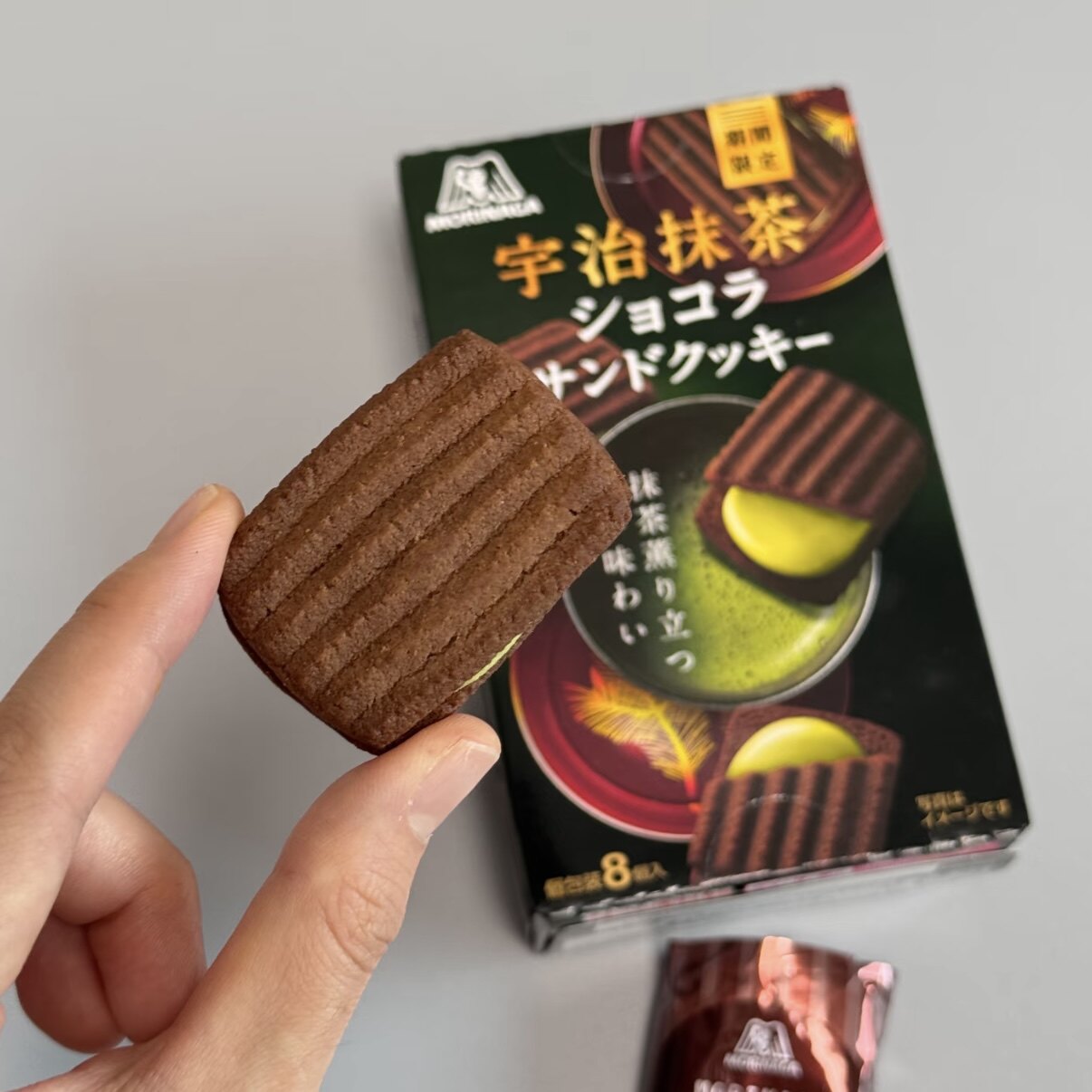 期间限定 日本Morinaga森永宇治西尾双重抹茶夹心饼干曲奇零食8枚