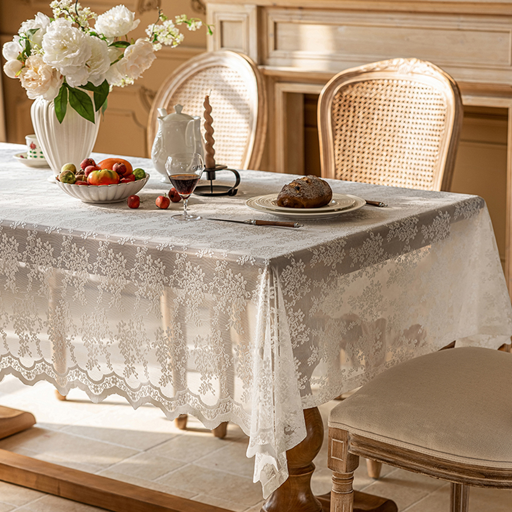 ins蕾丝轻奢桌布长方形氛围感
