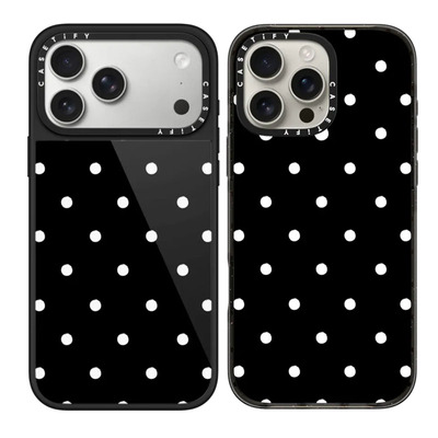 现货CASETiFY正品黑底白色波点适用苹果iPhone16/17 Pro Max防摔手机壳创意14/13时尚15/17air潮牌小众保护套