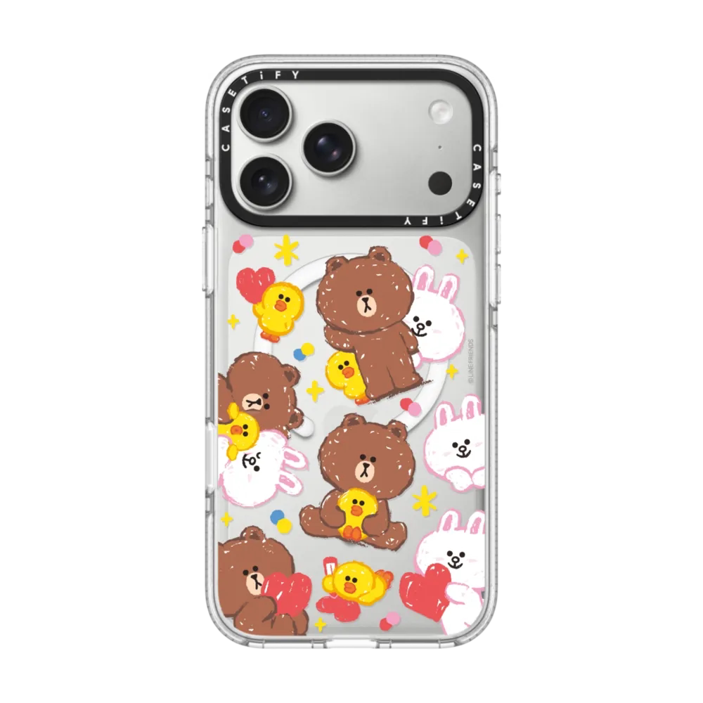 现货CASETiFY正品联名LINE FRIENDS每日心动适用苹果iPhone17 pro max布朗熊手机壳萌趣16/15/14卡通13保护套