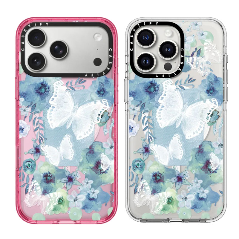 现货CASETiFY正品我的蓝色蝴蝶花园赵丽颖明星同款适用苹果iPhone16/17Pro Max防摔手机壳软妹15/14/13/air套