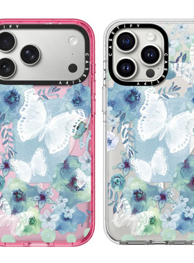 现货CASETiFY正品我的蓝色蝴蝶花园赵丽颖明星同款适用苹果iPhone16/17Pro Max防摔手机壳软妹15/14/13/air套