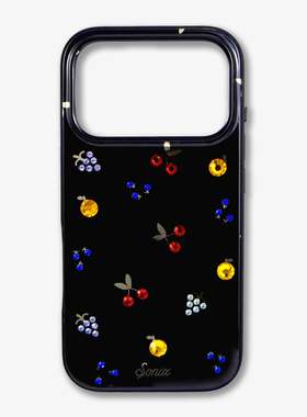 sonix水果宝石适用于苹果17 pro max全包防摔2025全新手机壳时尚潮牌iPhone17pro高级奢华小众好看黑色保护套