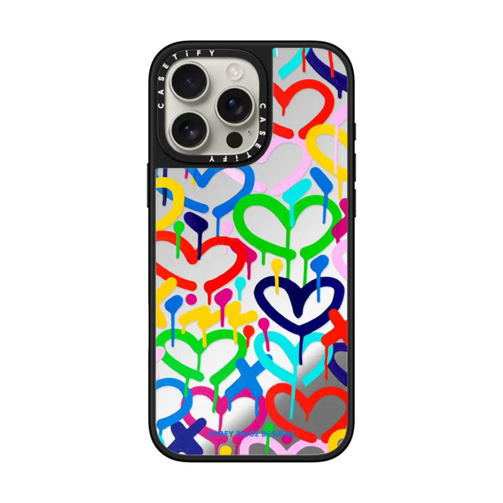 现货正品CASETiFY彩虹电流之爱适用苹果iPhone 16 pro max磁吸防摔手机壳15/14/13潮牌16e爱心涂鸦艺术保护套