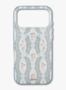 sonix蓝色花卉蕾丝适用苹果iPhone17 pro max小清新防摔手机壳甜美小花17pro软妹少女风唯美艺术范磁吸保护套