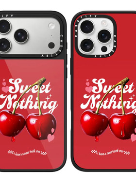 现货CASETiFY正品甜甜小语适用苹果iPhone16/17 Pro Max防摔手机壳甜美樱桃14/13时尚17 air潮流15红色保护套