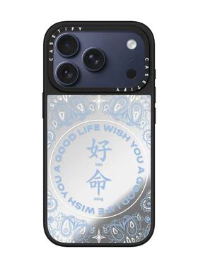 现货CASETiFY正品佩斯利图案蓝色好命适用苹果iPhone16/17Pro Max防摔手机壳时尚14/13高级air艺术家15小众套