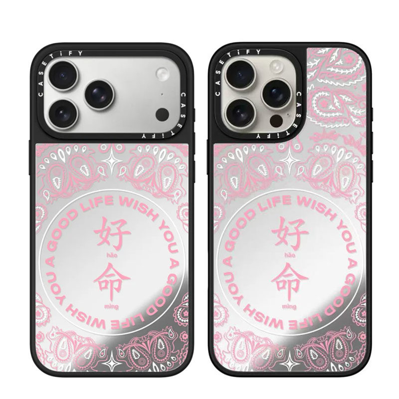 现货CASETiFY正品佩斯利图案粉色好命适用苹果iPhone16/17Pro Max防摔手机壳时尚14/13轻奢air高级感15小众套