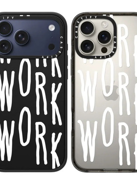 现货CASETIFY正品work 字母适用苹果iPhone16/17 Pro Max防摔手机壳创意14高端17 air轻奢15简约透明13保护套