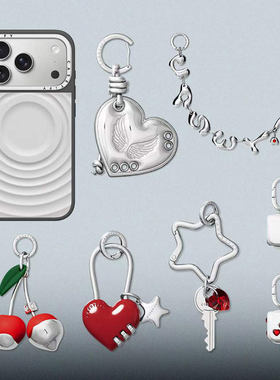 现货正品CASETiFY权志龙联名爱心泡芙包挂件时尚潮流手机装饰链条