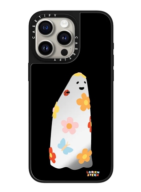现货CASETiFY花鬼之夜适用苹果iPhone15/16 Pro Max黑色幽灵花花手机壳14/13/12时尚轻奢小众华为mate60套潮
