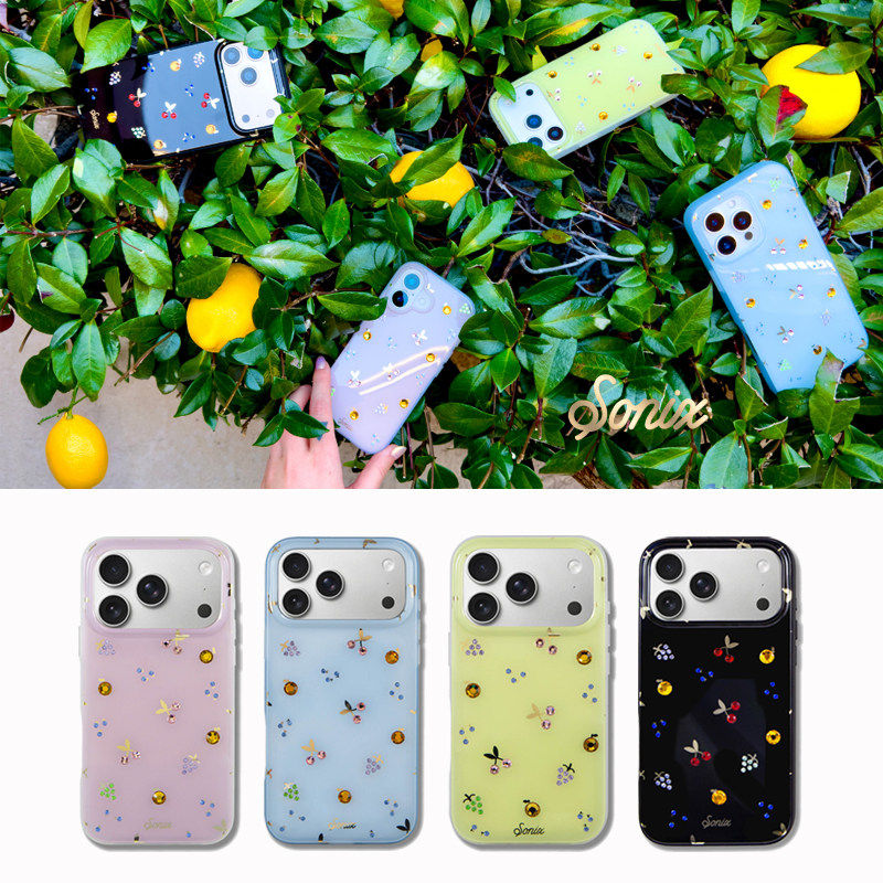 sonix水果宝石系列镶嵌带钻闪亮适用苹果17 pro max防摔手机壳iPhone16 pro高级时尚小众ins风名媛洋气保护套