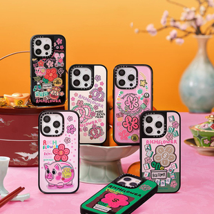 pro max涂鸦艺术手机壳创意新年15 现货CASETiFY正品 FLOWER有钱花适用苹果iPhone 17air套 联名RICH