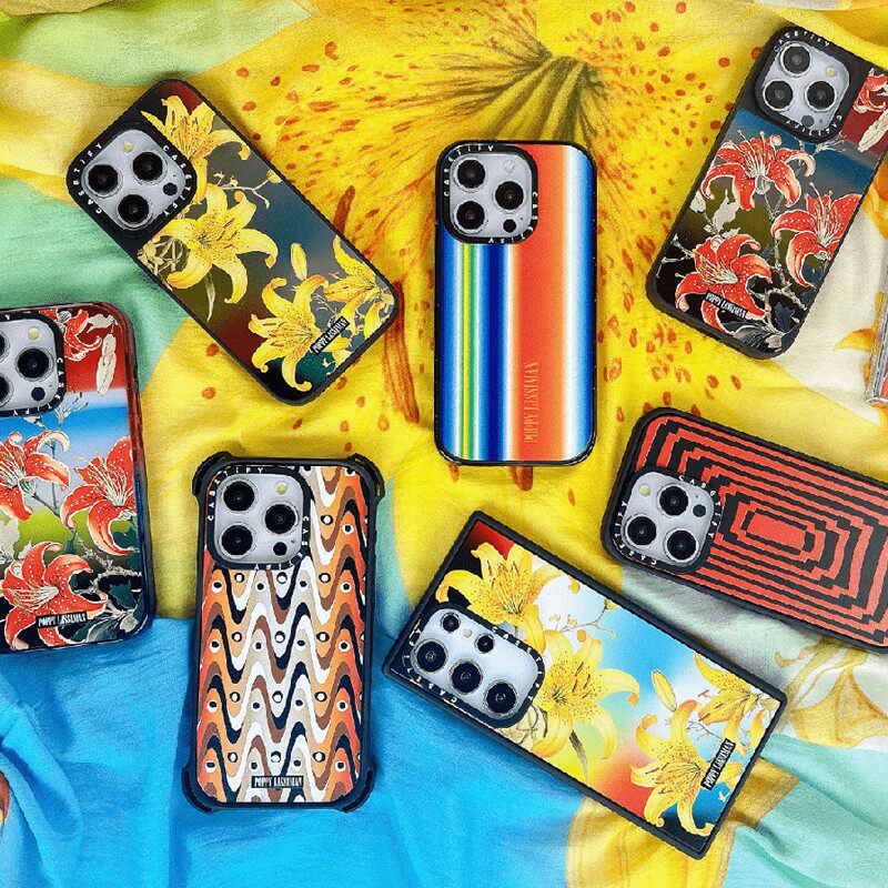 现货CASETiFY联名Poppy Lissiman奇幻多彩夏日印花适用苹果iPhone16/17 pro max百合花手机壳14/15/air保护套