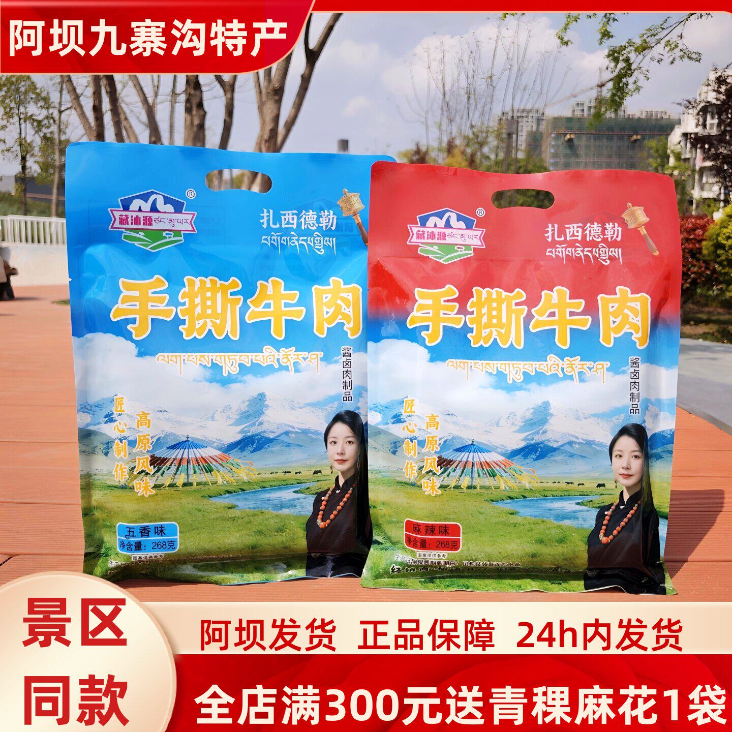 四川阿坝九寨沟高原特产藏沐源手撕牛肉268克川西美食