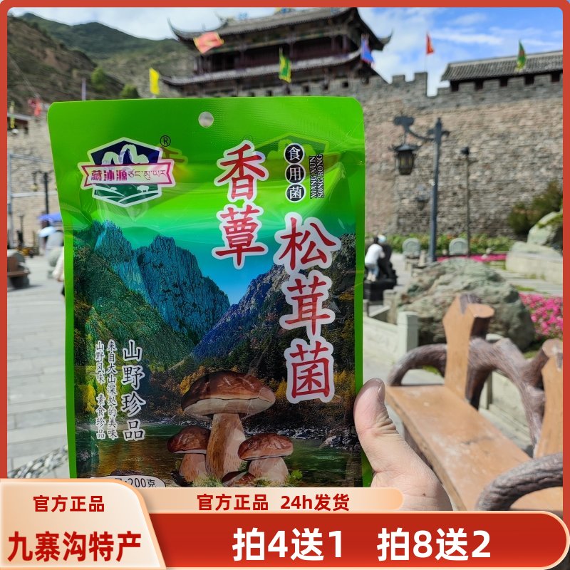 四川阿坝州九寨沟藏沐源特产香蕈野生松茸菌200g买4送1