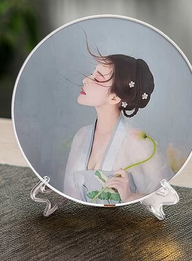 圆形摆件密度板简约古风