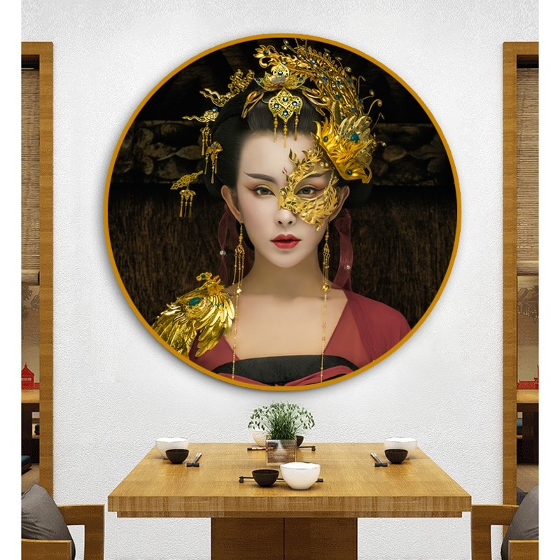 diy相框照片定制50*50中国风古装圆形简约2024寸高级感中式挂墙