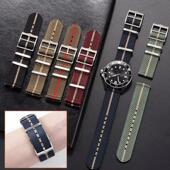 NATO尼龙提花快拆手表带20 22mm适用三星华为GT3花型扣精工水鬼