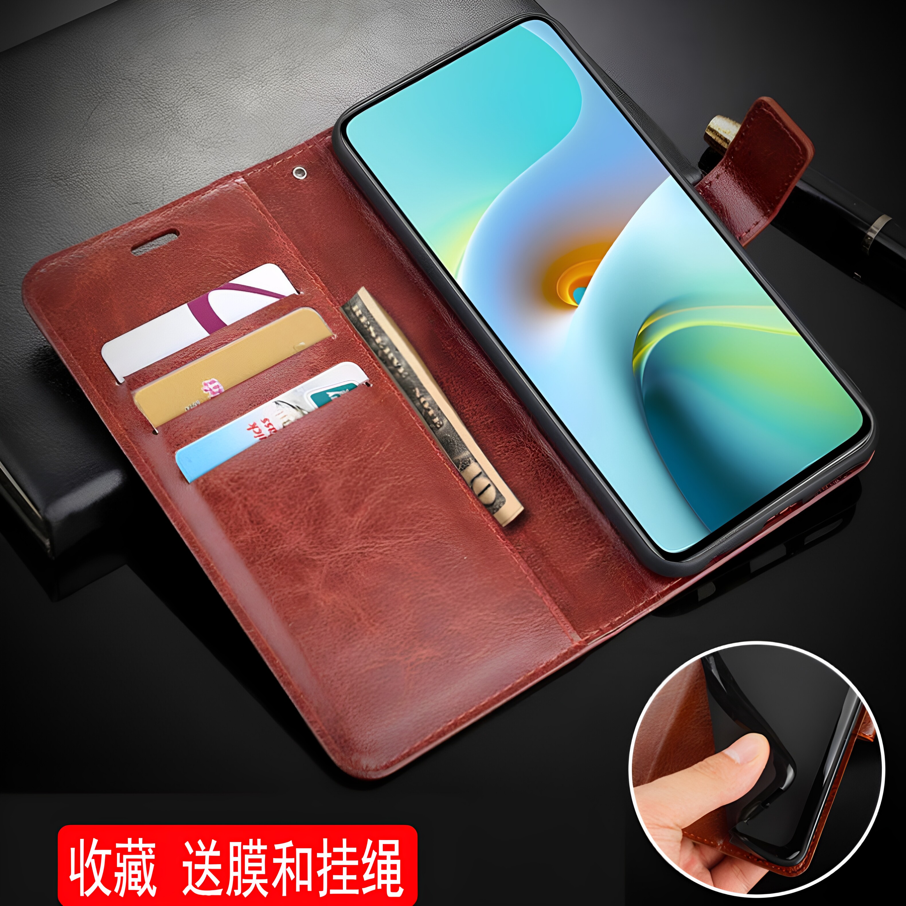 适用 小米M2001J11C手机壳6.67英寸红米K30PRO外壳皮夹红米K3OPRO保护套翻盖k30pr0钢化膜redmⅰ钱包款redmik