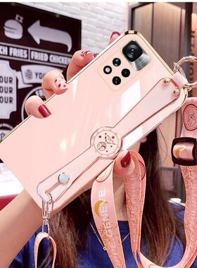适用Poco X4 NFC手机壳腕带X4NFC保护套6.67英寸小米2201116PG外壳防摔poc0硅胶p0c0创意poco全包边pocophone