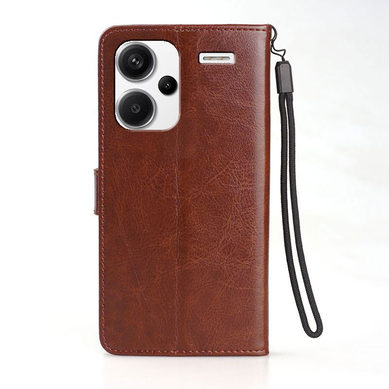 适用小米23090RA98C手机壳皮夹红米NOTE13pro+外壳6.67英寸保护套翻盖红米NOTE13pro十钱包款NATA潮女NOTO膜N