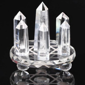 天然白水晶单尖六棱柱原石打磨七星阵摆件家居客厅办公室装 饰品