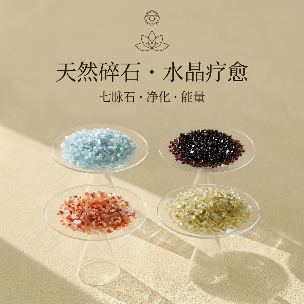 天然水晶碎石原石手链吊坠消磁鱼缸花盆造景装饰供佛装曼扎小石子