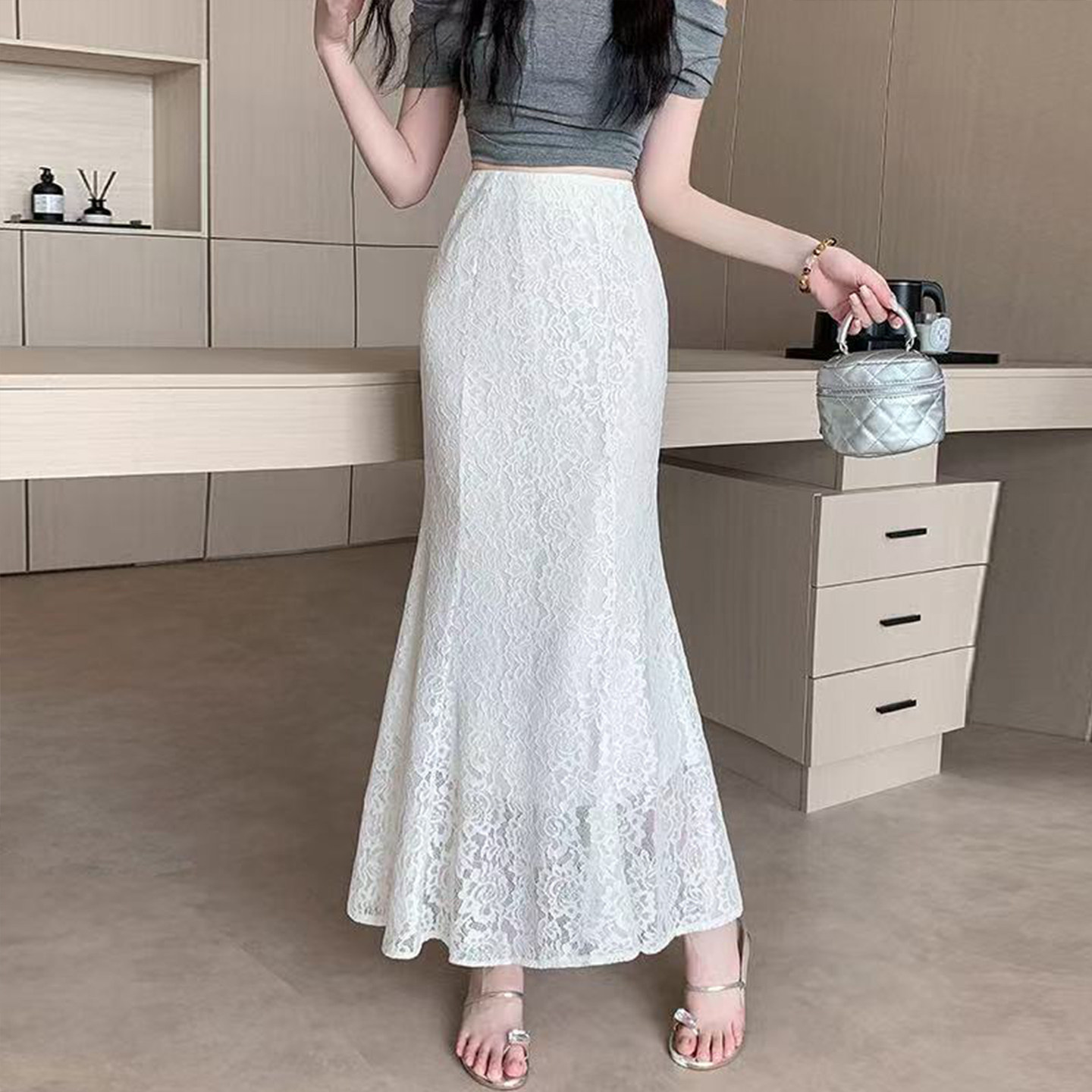 独特漂亮提花包臀长裙内衬裙