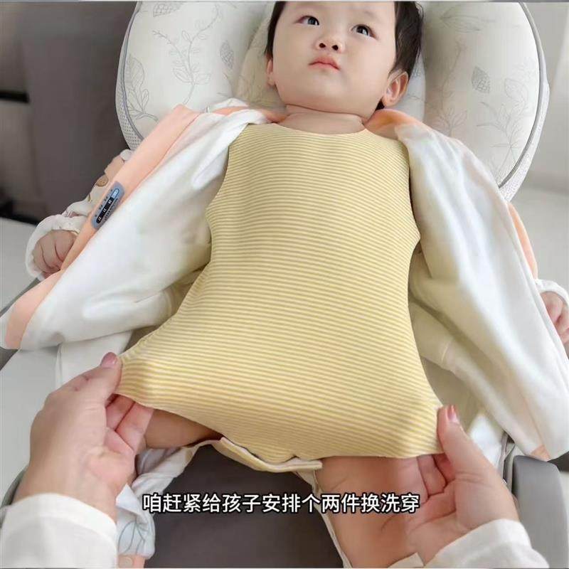 德绒保暖无骨三角包屁衣护肚婴儿哈衣无袖爬服春秋冬宝宝连体衣服