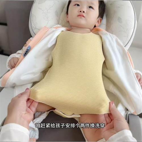 德绒保暖无骨三角包屁衣护肚婴儿哈衣无袖爬服春秋冬宝宝连体衣服