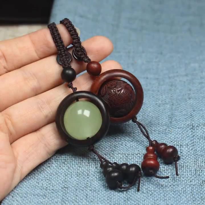 黑檀木运转荧光手机挂件 血檀钥匙扣包包挂件文玩工艺品