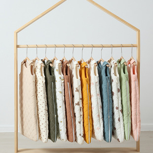 儿童加厚睡袋云感棉背心夹棉纯棉纱布透气婴幼儿防踢被秋冬厚款