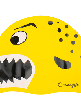 Surging 斑点鲨鱼卡通泳帽 卡爱鲨鱼游泳帽 舒适成人泳帽 包邮