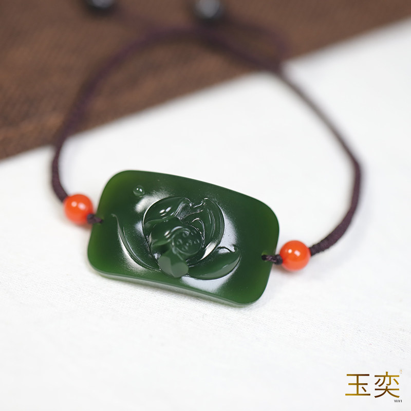 玉奕碧玉苏工荷花玉莲花手牌