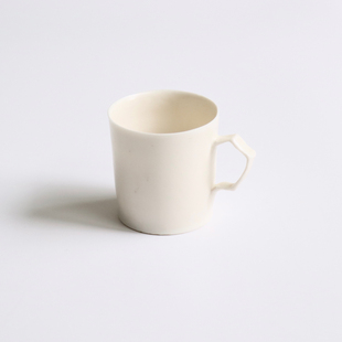 后朴展厅现货日本陶艺家寒川义雄手作白瓷竹节咖啡杯茶杯马克杯