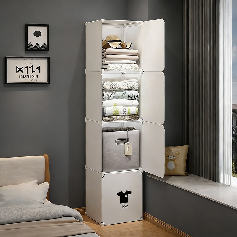 简易衣柜组装家用卧室钢管加粗加固单人布衣柜出租房用宿舍衣橱