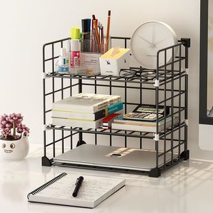 桌面置物架办公桌收纳桌上简易书架书桌收纳家用办公室文件放置架