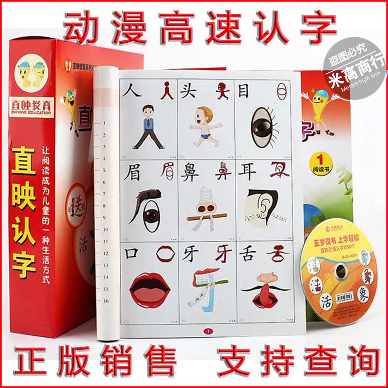 直映认字正版教材全套 幼儿园动画互动看图识字阅读宝宝早教 热卖